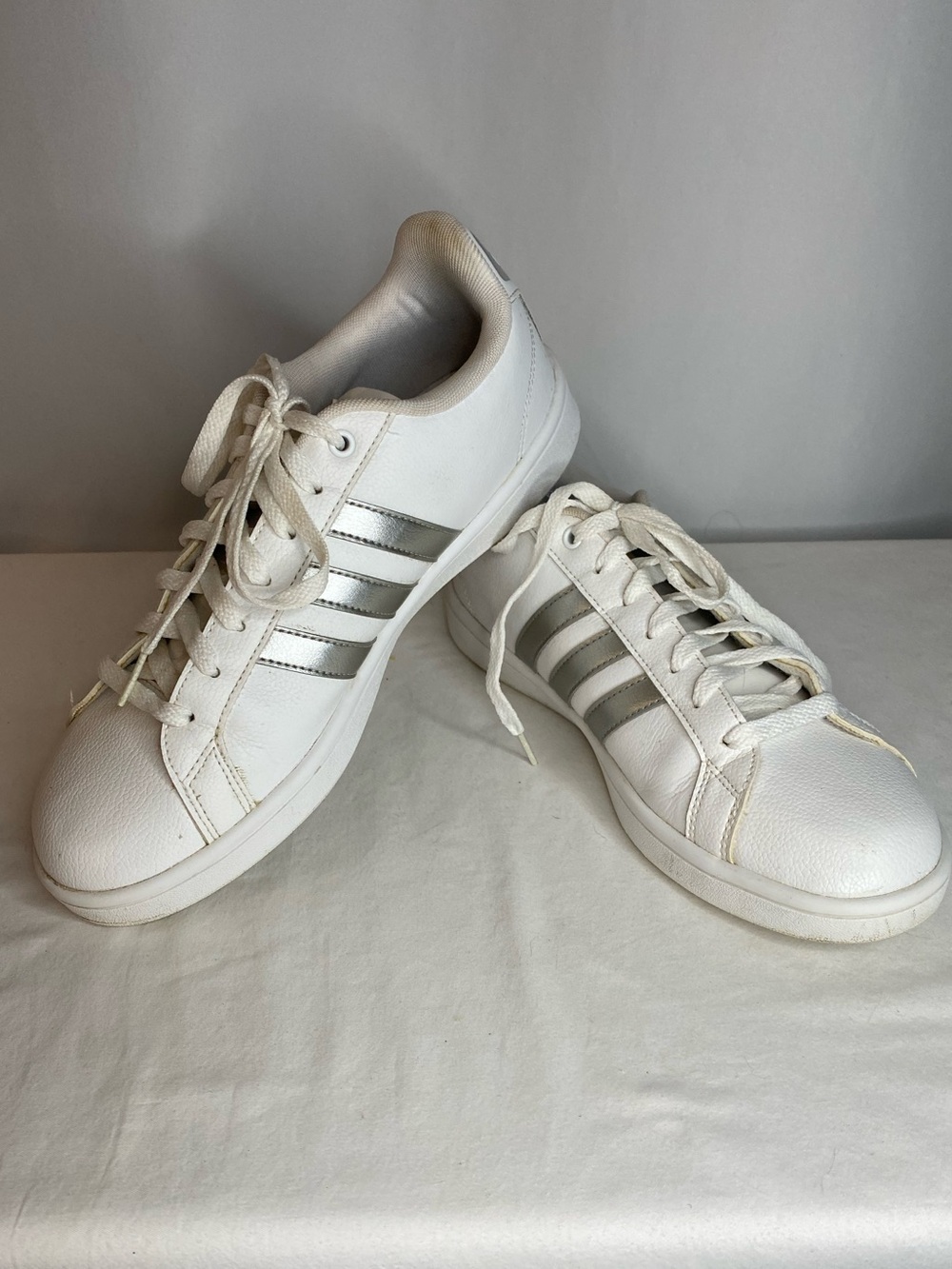 Adidas White Sneakers, Size 10
